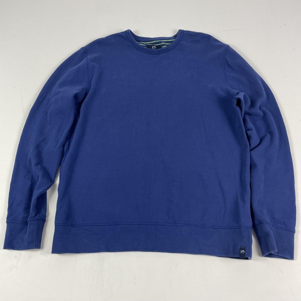 Southern Tide Sweatshirt Mens Medium Blue Crewneck Pullover Cotton Long Sleeve